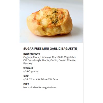 REALBREAD-MINI GARLIC BAGUETTE 60G