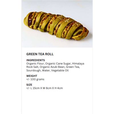 REALBREAD-GREEN TEA RED BEAN ROLL 100G