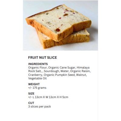REALBREAD-FRUIT NUT SLICE 175G