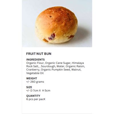 REALBREAD-FRUIT NUT BUNS 260G